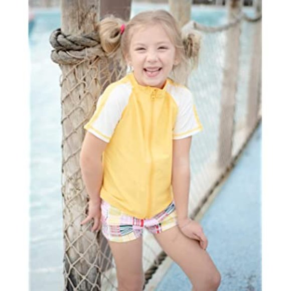 NEW SwimZip Girls Boys Size 4 Red Rashguard Zip Up Swim Sun Shirt - Picture 3 of 6